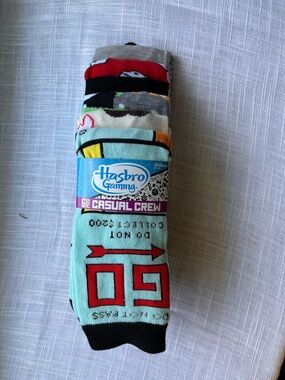 Hasbro Gaming Casual Crew Socks - Light Blue, Red, Black, Gray 6 pack